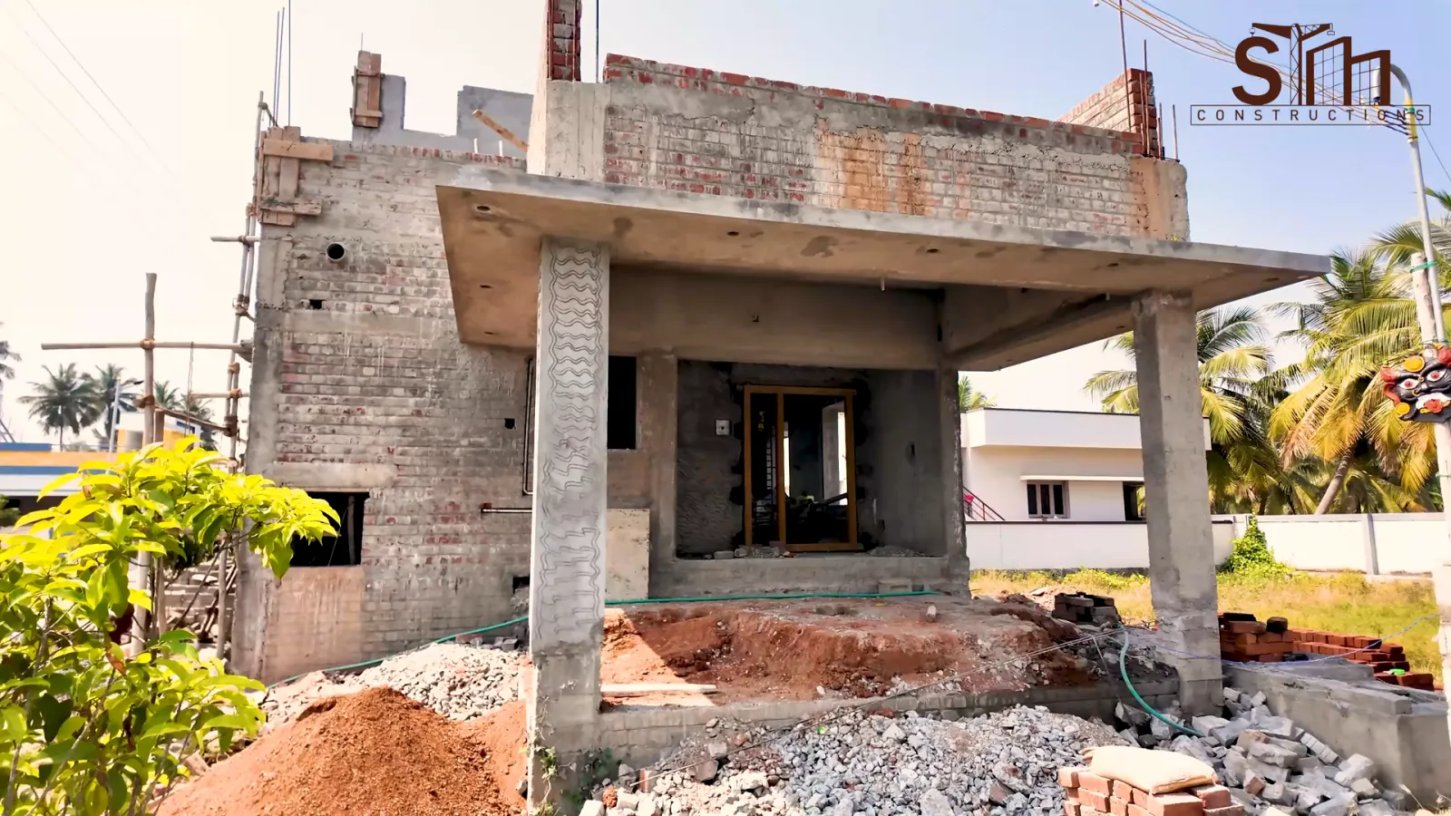 Front of the unfinished house in Thendral City, Modakkurichi, Erode